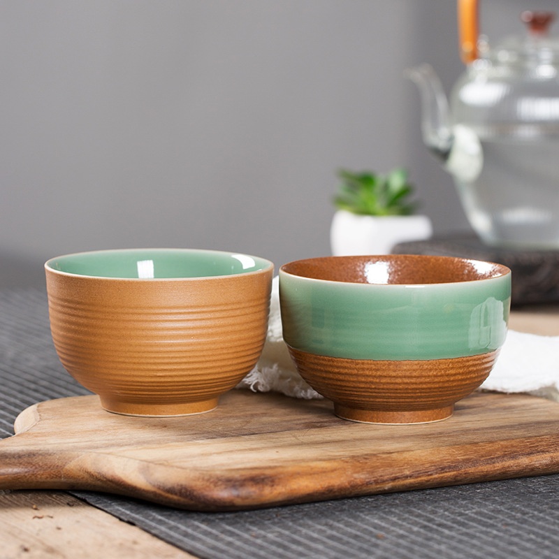 Empty Mountain Rain Creative Longquan Celadon Large Chinese Rice Bowl Ceramic Home B&BHotel Coarse Ceramic Bowl
