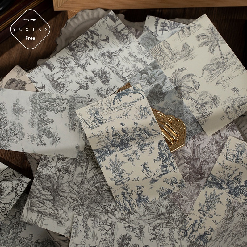 Leisure Daily Picture Material Paper Retro Style Texture Plant Flower Handbook Background Decoration Memo Base Paper