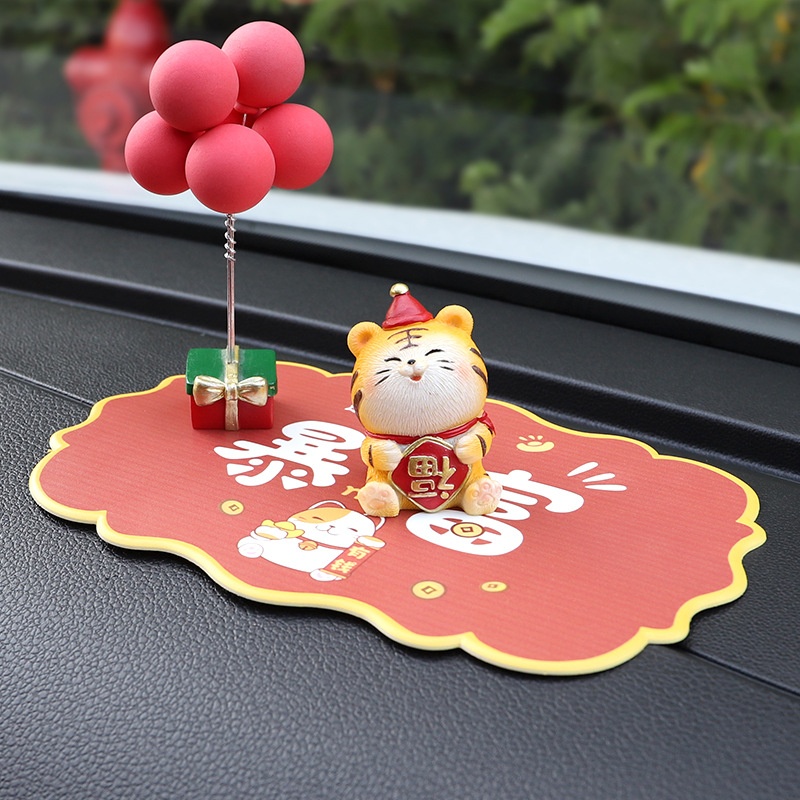 PVCChinese Style Red Festive Car Anti-slip Mat Home Dining Tableulation Placemat One Piece Dropshipping