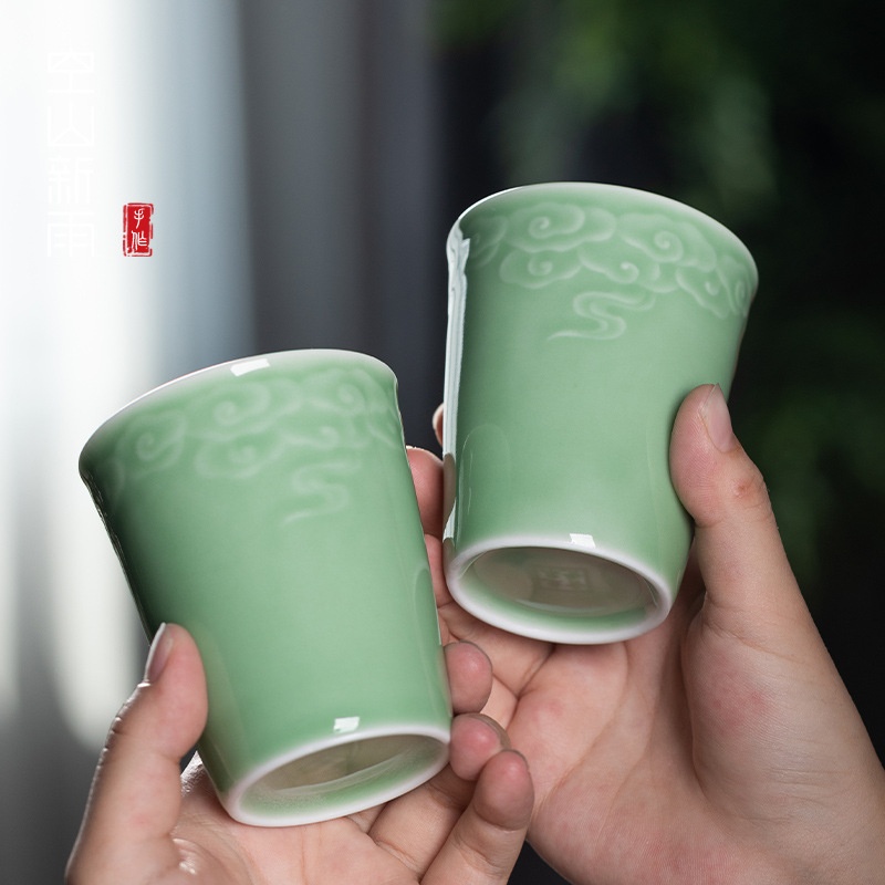 Kongshan Xinyu Longquan Celadon Water Cup Large Capacity Portable Tea Cup Ceramic Cup Xiangyun Coke Beverage Cup