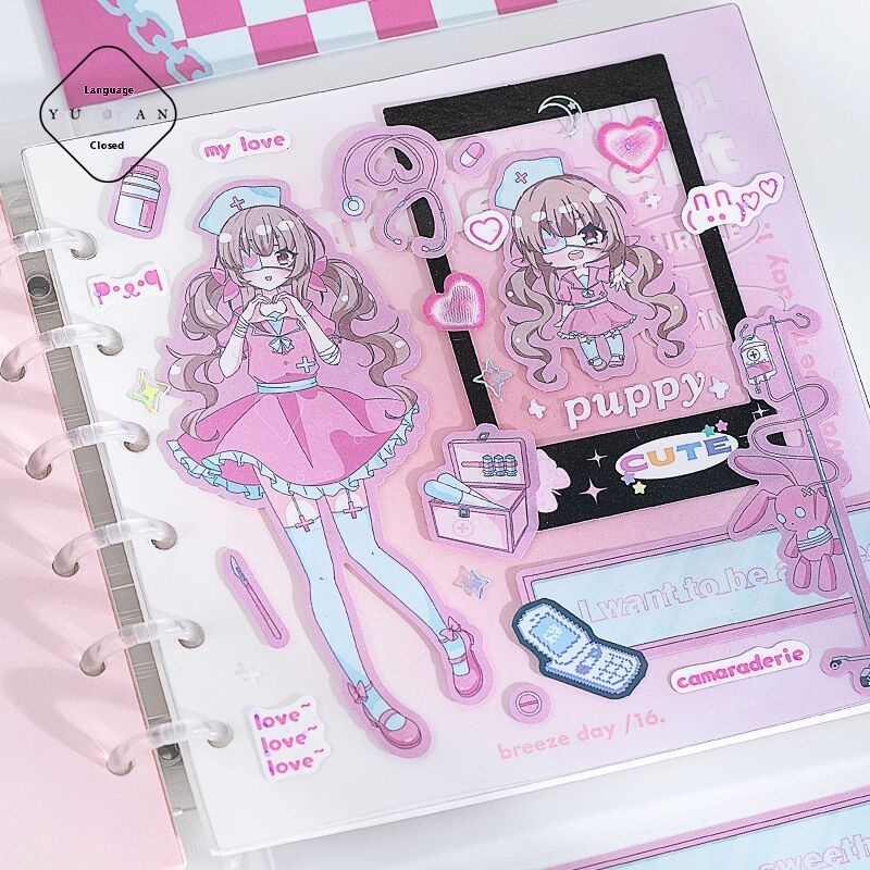 Talk Stickers,Different Dimension Calling Character Series,Sweet And Cool Comics,Beautiful Girl,Guben Stickers,2 Pieces,4 Types