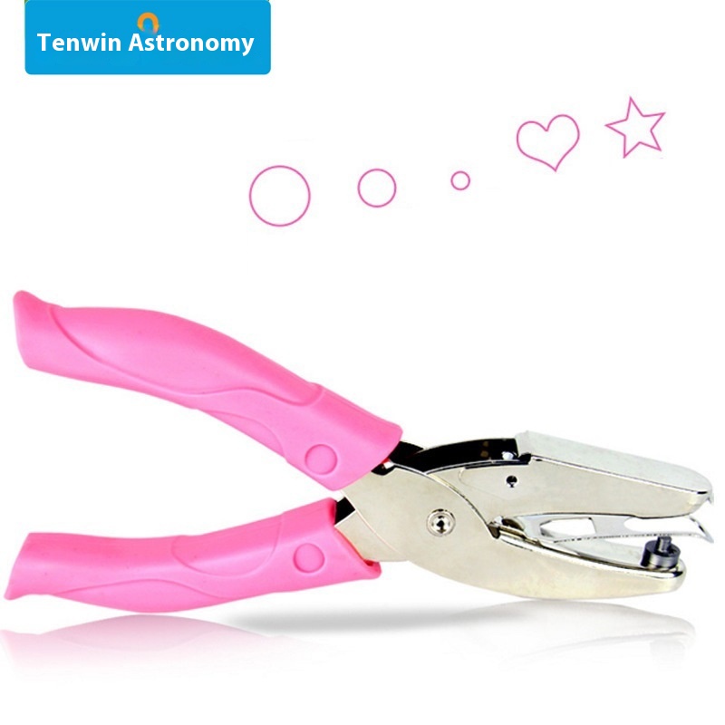 Astronomical Manual Hole Puncher Size Circle Love Five-pointed Star Hole Type Rubber Protection Hand Grip Ticket Document Punching Pliers