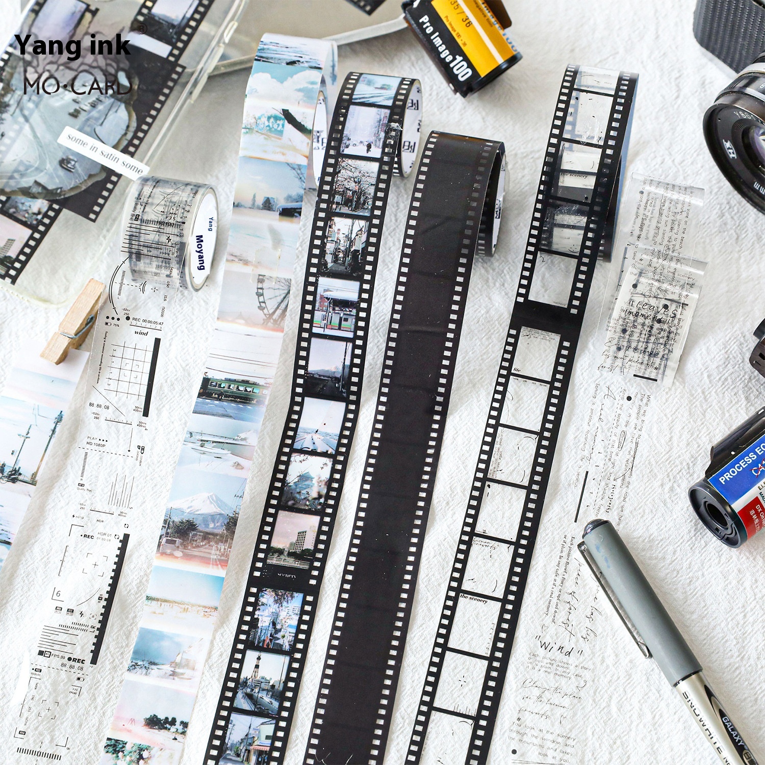 Momo Art Film Series PETTape Romantic Film Retro Negative Film Transparent Notebook Decorative Sticker