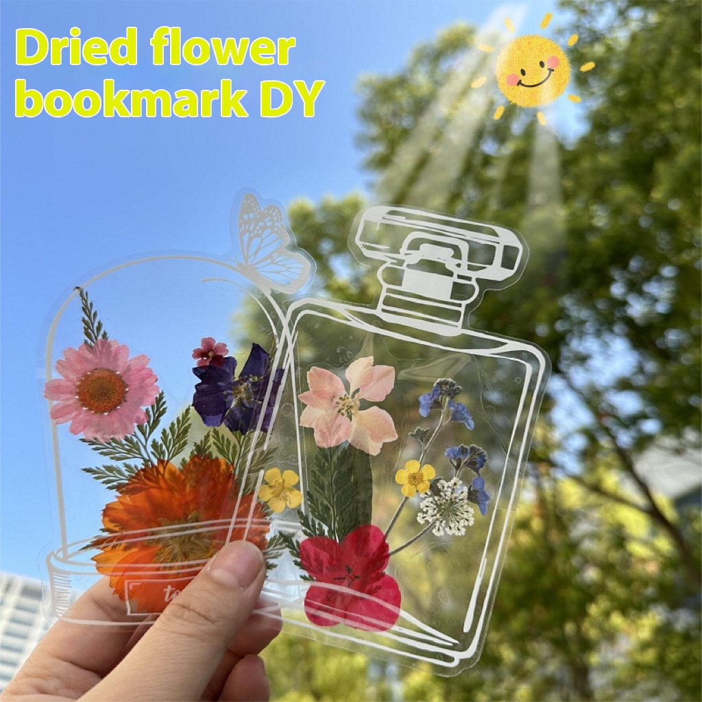 Dried Flower Bookmark Handmade DIYMaterial Package Plant Specimen Bag Transparent Small Bottle Embossed Bag Primary School Student Creativity