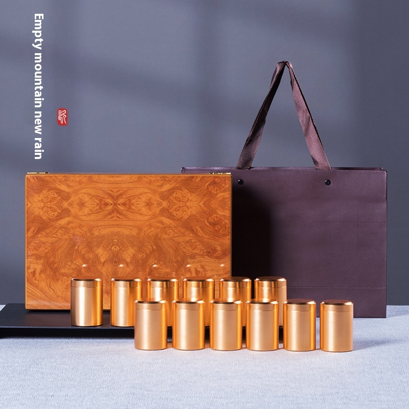 Kongshan Xinyu Mini Tea Can Aluminum Alloy Small Tea Can Gift Box Set Sealed Can Tea Packaging Box