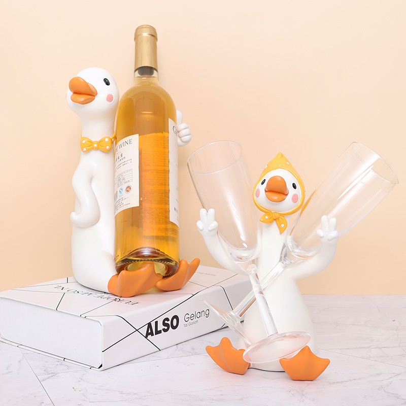 If Creative High-foot Glass Storage Rack Wine Cabinet Resin Decoration Ornaments Cartoon Red Wine Glass Rack Crafts