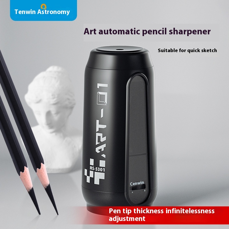 Tenwin Astronomy Art Automatic Pencil Sharpener Sketch Charcoal Pen Tip Adjustable Electric Pencil Sharpener MS5301