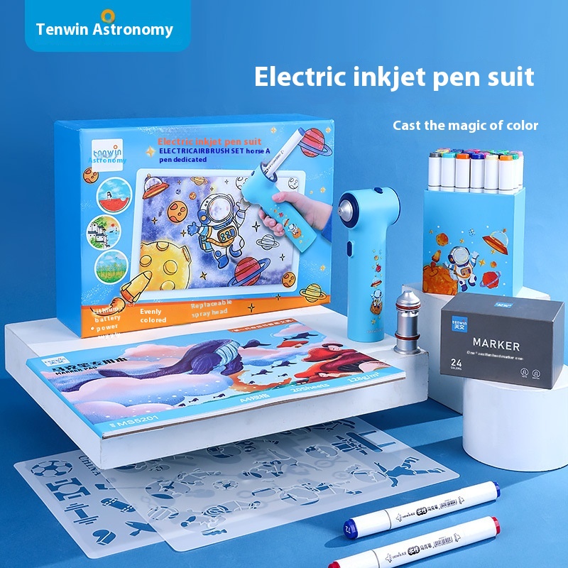 Tenwin Astronomy Marker Inkjet Set Primary School Students Children's Painting Interest Cultivation Enlightenment Puzzle Gift
