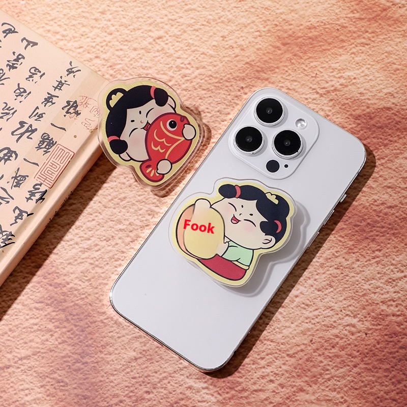 Acrylic Special-shaped Chinese Cartoon Tang Dynasty Lady Mobile Phone Airbag Stand Desktop Lazy People Chasing Drama Telescopic Stand