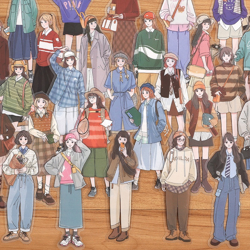 Infeel.Me PETSticker Pack Four Seasons With You Series Korean Girl Daily Wear Handbook Decoration Stickers