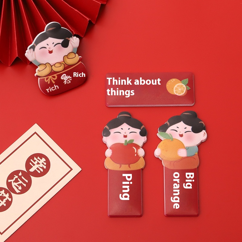 If The National Of Tang Ladies Creative Message Clip Magnet Year Festive Home Decorations Three-dimensional Magnetic Refrigerator Magnet