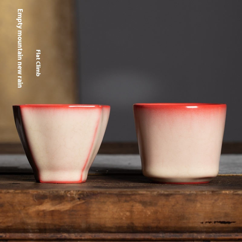 Empty Mountain Rain Longquan Celadon Red Tire Master Cup Tea Cup Ceramic Lard Jelly Personal Kung Fu Tea Cup