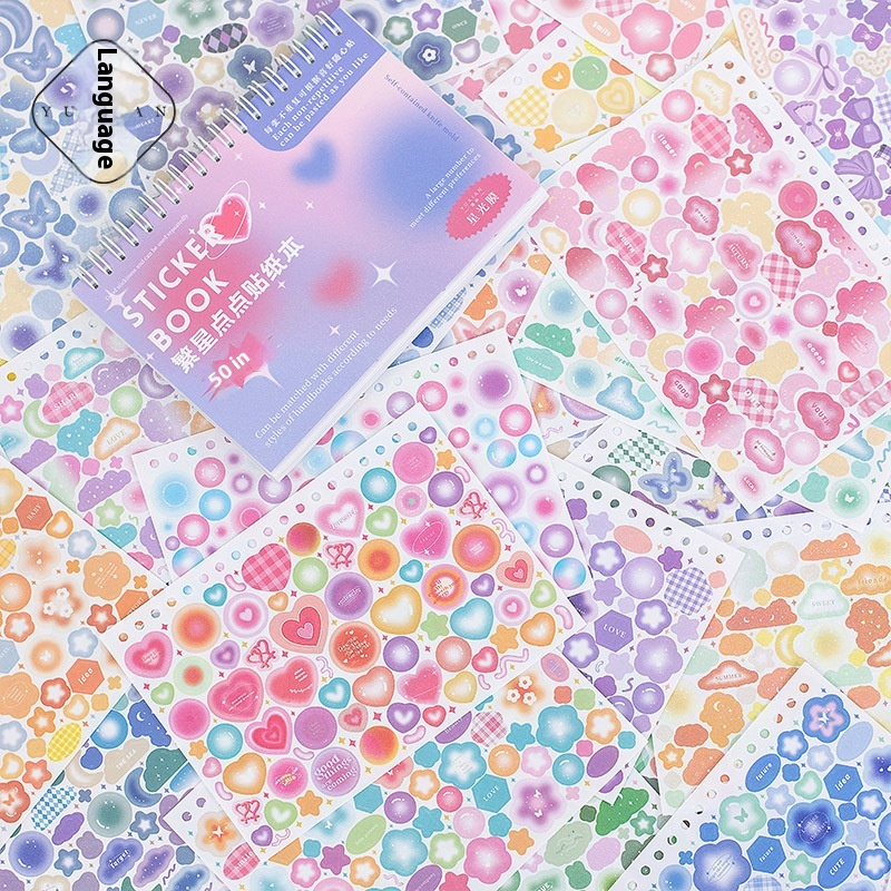 Yuxian Coil Sticker Book Starry Series Basic Cartoon Small Pattern Handbook Gu Card Decoration Sticker50 Pieces