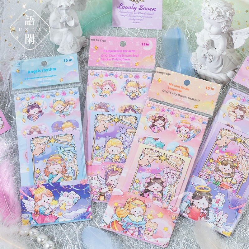 Yuxian Qiqi Fairy Dream Seal Sticker Set Cute Cartoon Girl Handbook File Base Decoration Sticker