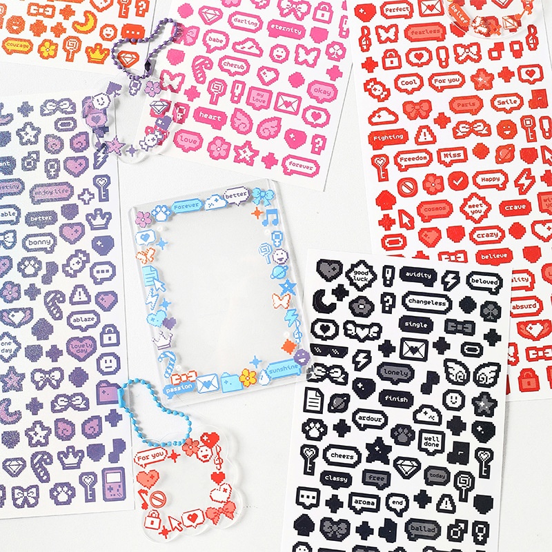 Infeelme Stickers Pixel Game Series Basic Symbols Expression Guka Handbook Stickers6 Types