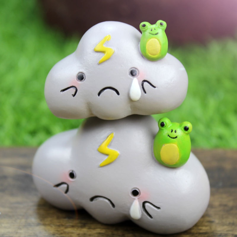 Creative Zakka Cartoon Pastoral Weather Flower Set Succulent Potted Plant Decoration Micro Landscape Matching Ornaments