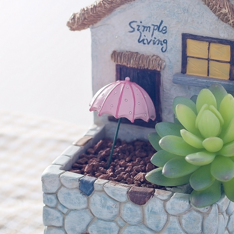 If Home Creative Zakka Cartoon Balloon Flower Pot Micro Landscape Desktop Gardening Succulent Potted Resin Accessories