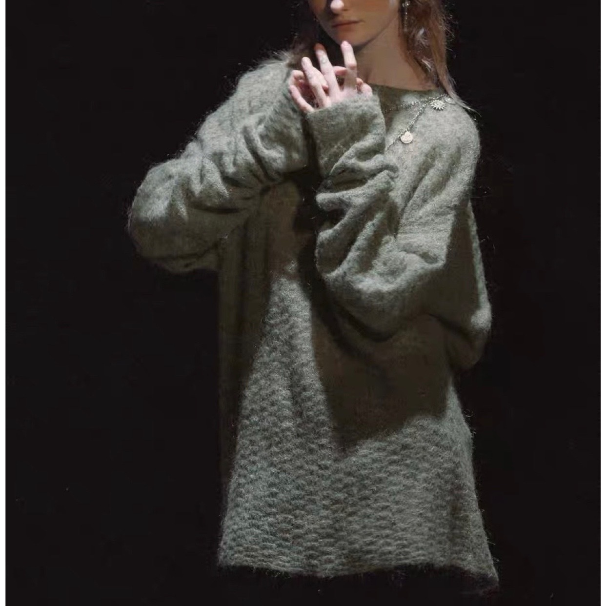 Imune System Immune System Warms The Year Red Backless Design Mohair Wool Loose Top