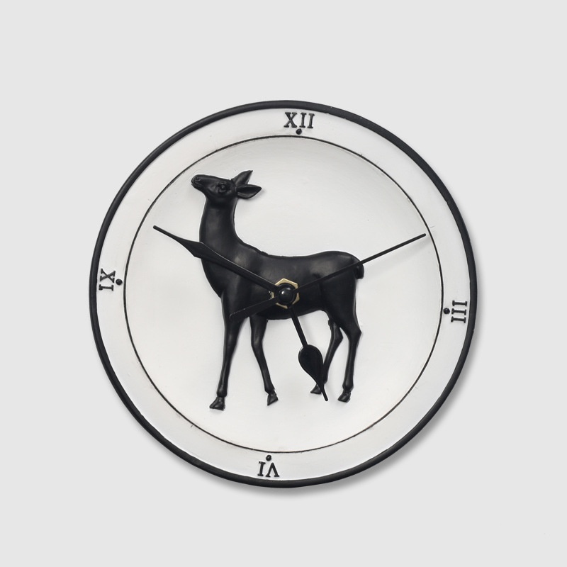 If The Elk Forest Wall Hanging Creative Home Living Room Background Wall Resin Clock Hook