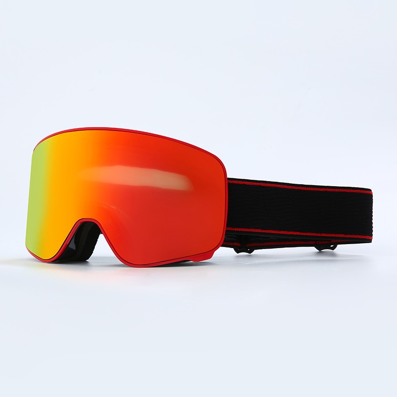 Cylindrical Ski Goggles,Over-Glasses Compatible,Double-Layer Anti-Fog Protection