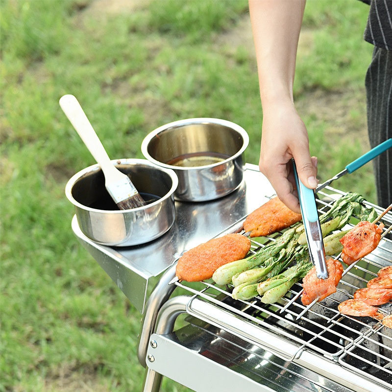 SBarbecue Tools Stainless Steel Bowl Oil Pan Barbecue Accessories Outdoor Picnic Supplies