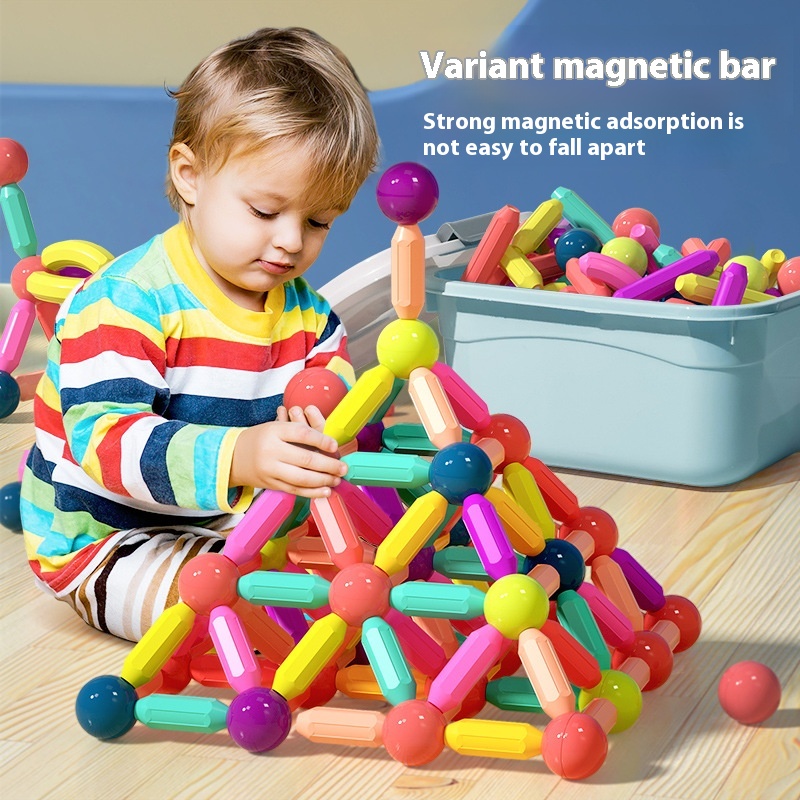 Variety Of Magnetic Sticks For Boys And Girls3-year-old Baby Intelligence Puzzle6 Children's Educational Building Blocks Assembled Magnetic Toys