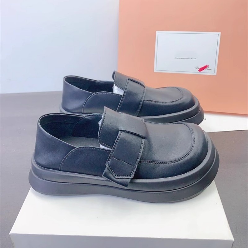 College Style Retro Lazy Loafers For Women Spring Flat Versatile Slip-on Small Leather Shoes Birkenstocks