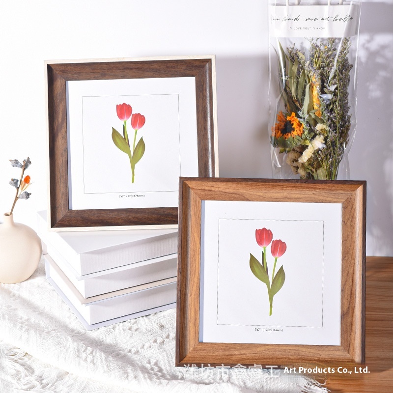 Square Photo Frame5 Inch6 Inch7 Inch8 Inch10 Inch Table Paper Cutting Frame Calligraphy Cardboard Mounting Picture Frame Wall Hanging