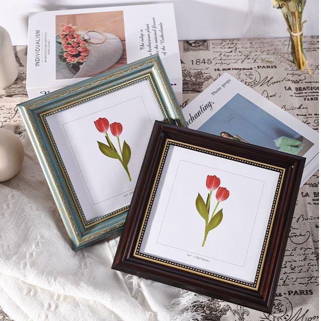 European Retro Square Walnut Color78 Inch10 Inch12 Inch American Photo Frame Sketch Calligraphy Wall Hanging Picture Frame