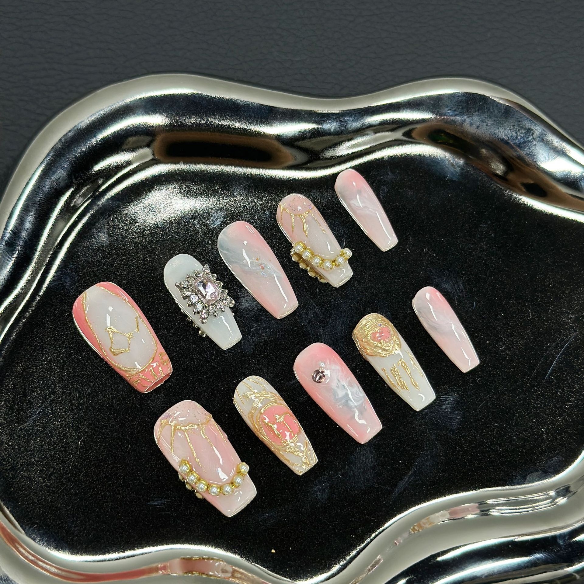 Virgo Zodiac Series Designer Pure Handmade Wearable Nail Art Light Therapy Nail Art Finished Product