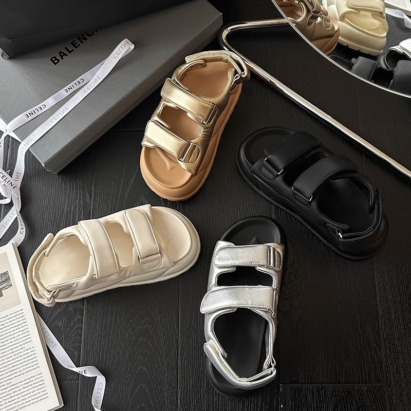 Gu Yun丨Roman Sports Velcro Sandals For Women For Summer Outdoor Wear All-match Thick-soled Beach Shoes