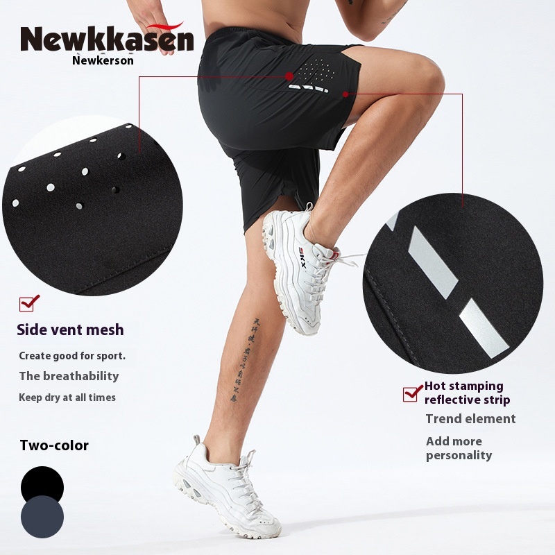 Foreign Trade Summer Sports Shorts Men Fitness Running Loose Thin Breathable Ice Silk Quick-drying Training Men's Shorts