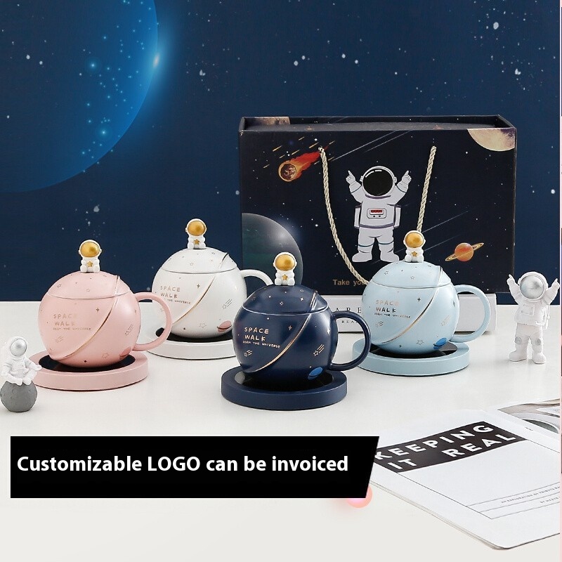 Planet Ceramic Mug With Lid Spoon Water Cup Thermos Cup Gift Box Set Cup Opening Gift Souvenir