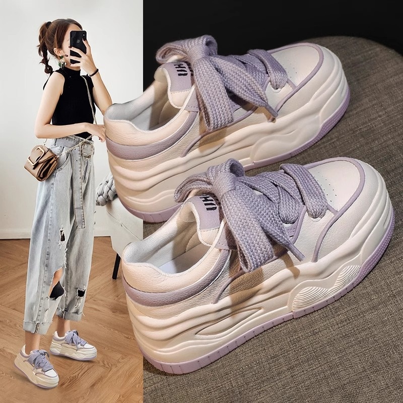 Gu Yun丨Spring White Shoes Women's Thick-soled Fashionable All-match Sports Casual Shoes Women's