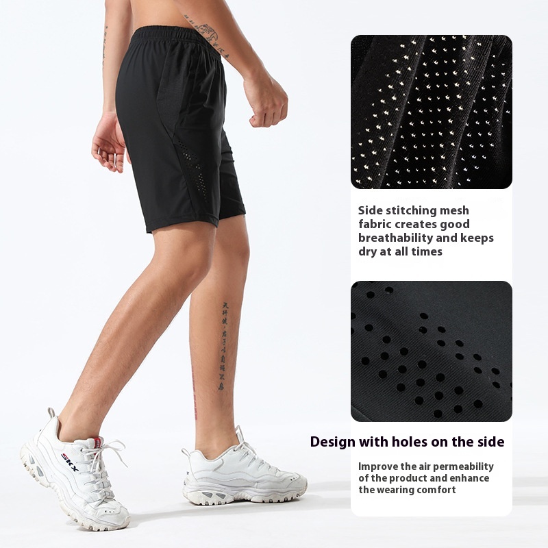 Summer Sports Shorts Men's Running Fitness Ice Silk Quick-drying Shorts Loose Casual European And American Shorts