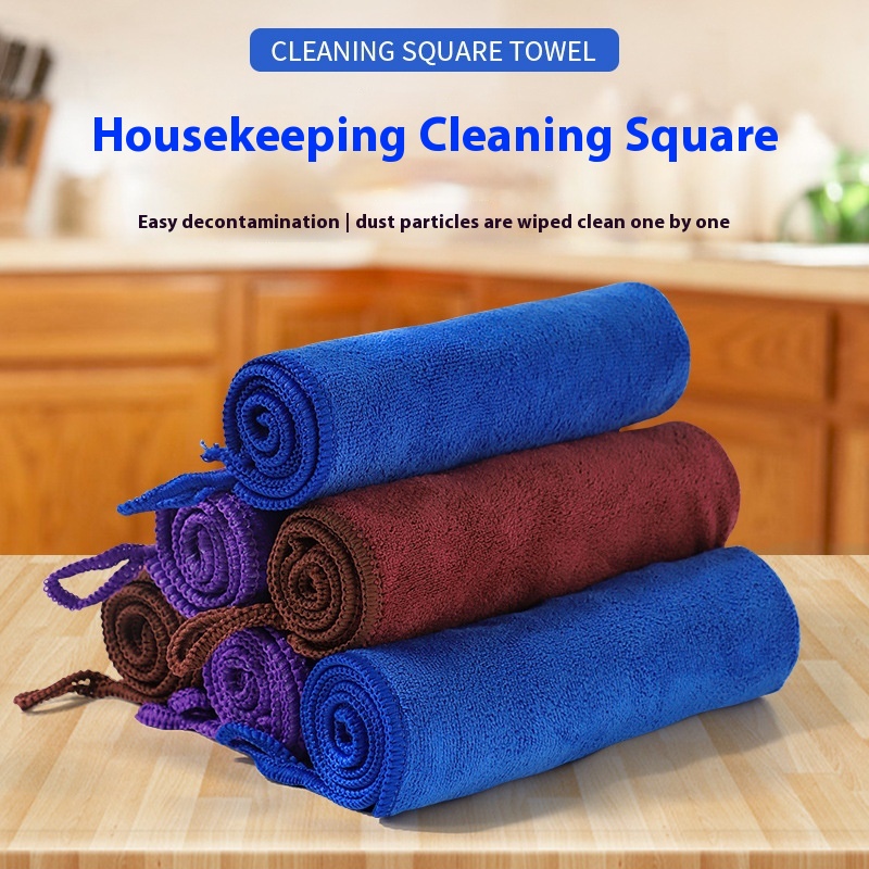 Cleaning Towel Rag Absorbent Thick Fine Fiber Dish Cloth Housekeeping Housework Cleaning Glass