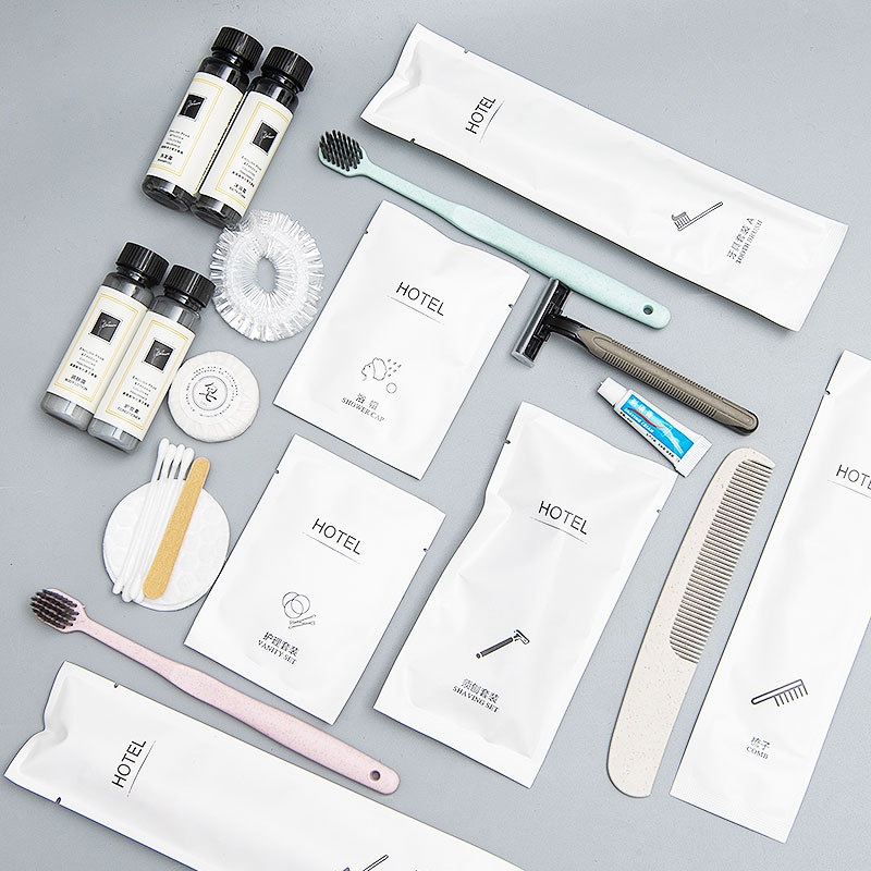 Star Hotel Disposable Toothbrush Toothpaste Stone Paper Light Luxury Homestay Disposable Toiletries Set Environmentally Friendly Paper