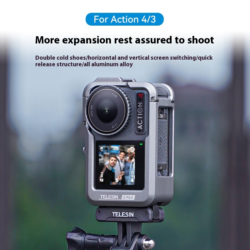 TELESINFor DJIOsmo Action3/4 Metal Cage Protective Frame DJISports Camera Accessories