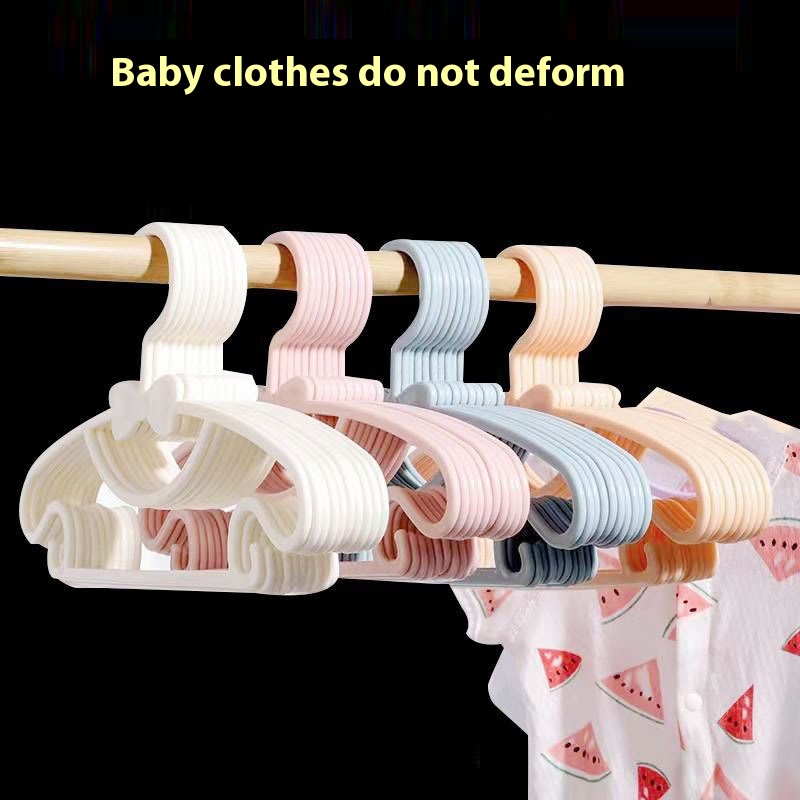 Children's Baby Clothes Hanger Babyborn Clothes Hanging Seamless Cute Bow Clothes Drying Rack Wet And Dry