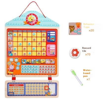 Children's Growth Self-discipline Table Baby Behavior Plan Record Table To Develop Good Habits Small Red Flower Reward Stickers