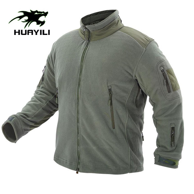 Autumn And Winter Men's Stand-up Collar Fleece Jacket Warm Fleece Mountaineering Clothing Outdoor Sports Tactical Polar Fleece Jacket