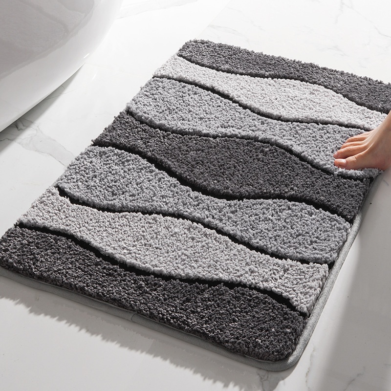 Thick Flocking Door Door Mat Bathroom Non-slip Mat Toilet Absorbent Foot Mat Living Room Carpet Floor Mat