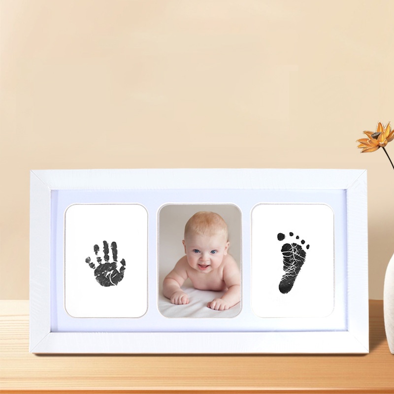 Children's Hand And Foot Print Photo Frame Baby Hand And Foot Print Mudborn Hand And Foot Print Mud Baby Footprint Memorial Photo Frame