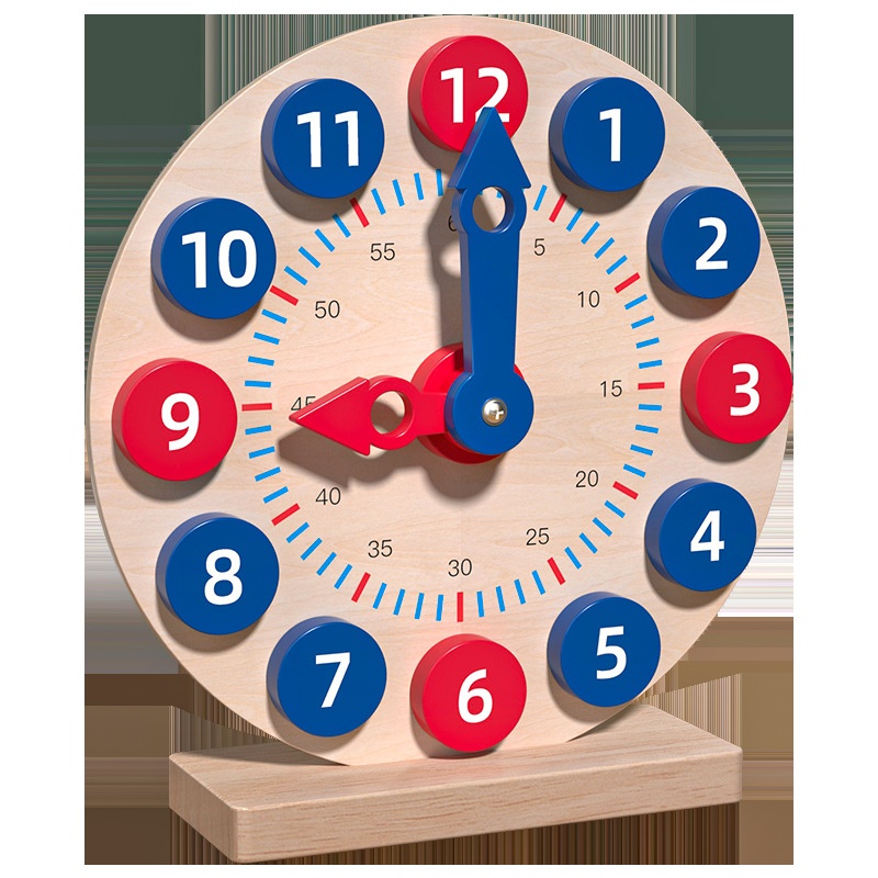 Children's Wooden Digital Clock First Grade Primary School Students Recognize Time Teaching Aids Clock Model Matching Educational Toys