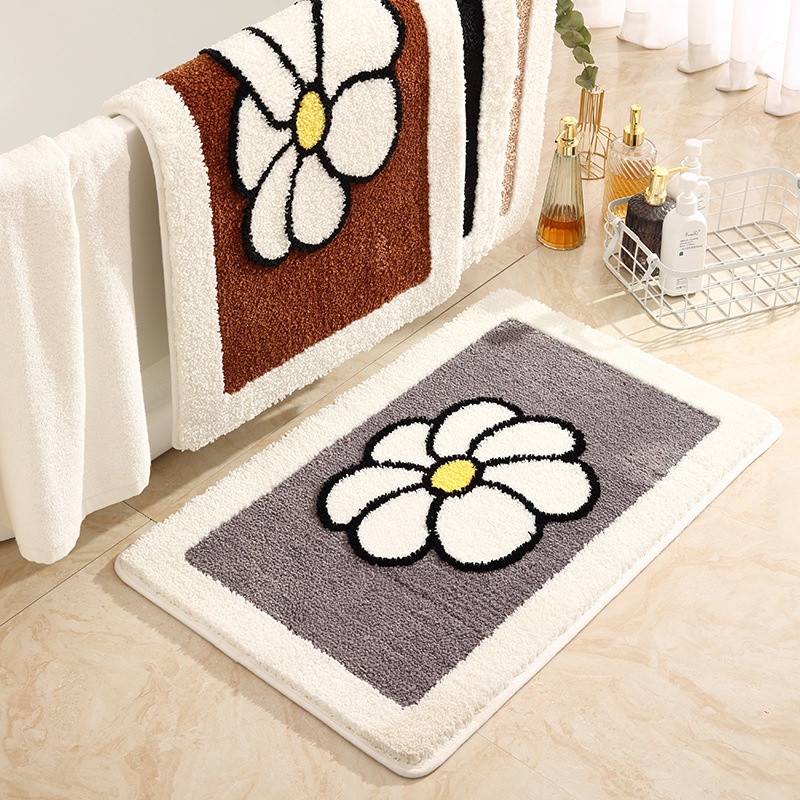 Fresh Sunflower Bathroom Absorbent Mat Toilet Foot Mat Toilet Non-slip Floor Mat Carpet Home Entrance Door Mat