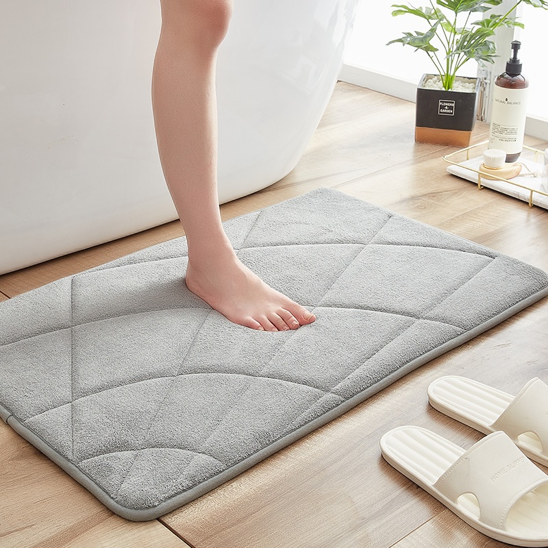 Memory Foam Absorbent Floor Mats Bathroom Toilet Door Anti-slip Mats Bathroom Door Door Mats Home Entrance Mats