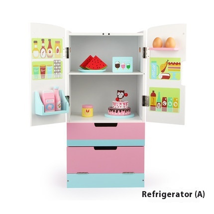 Youlebi Children's Pretend Kitchen Toy Simulation Large Double Door Refrigerator Toy Boy And Girl Birthday Gift