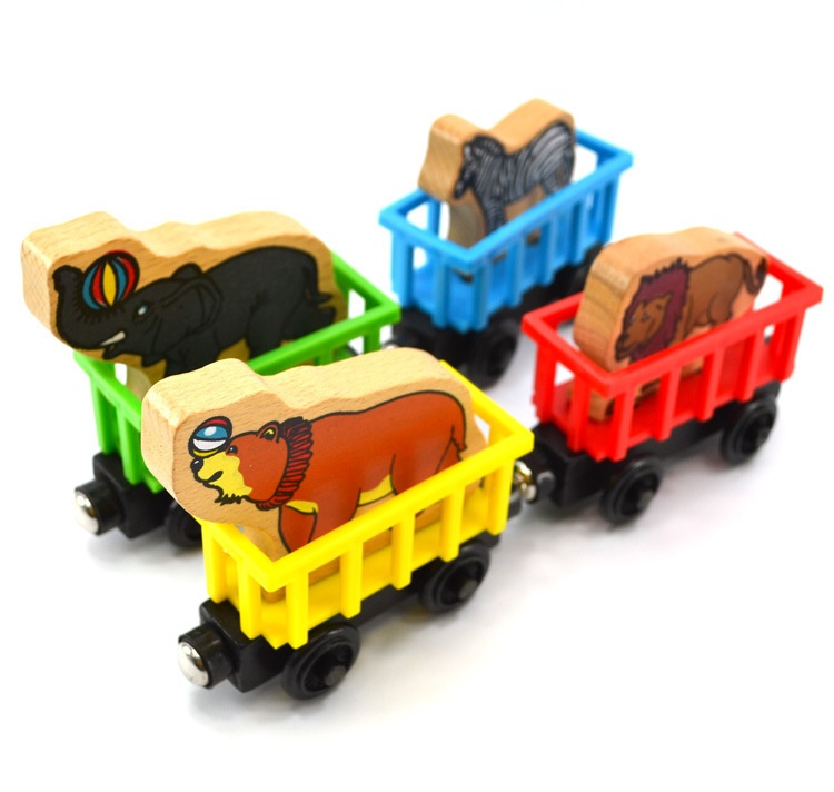 Children's Wooden Locomotive Track Toy Animal Carriage Children's Early Education Educational Toys