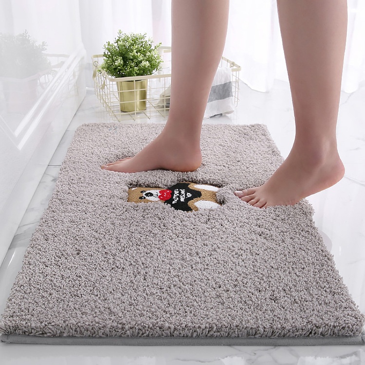 Bathroom Thickened Foot Mat Door Mat Entrance Bedroom Floor Mat Bathroom Absorbent Carpet Bathroom Non-slip Foot Mat