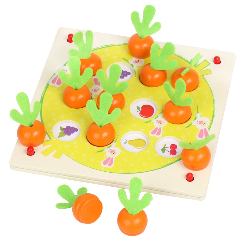 Children's Montessori Early Education Puzzle Carrot Memory Chess Toy Montessori Brain Development Game